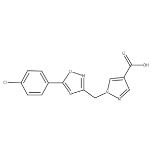 1-[[5-(4-Chlorophenyl)-1,2,4-oxadiazol-3-yl]methyl]-1H-pyrazole-4-carboxylic acid Structure