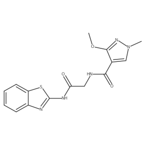 N-(2-(benzo[d]thiazol-2-ylamino)-2-oxoethyl)-3-methoxy-1-methyl-1H-pyrazole-4-carboxamide Structure