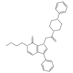 3-(2-methoxyethyl)-5-[2-oxo-2-(4-phenylpiperazin-1-yl)ethyl]-7-phenyl-3,5-dihydro-4H-pyrrolo[3,2-d]pyrimidin-4-one结构式