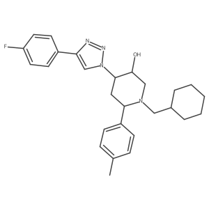 (3S,4S,6R)-1-(cyclohexylmethyl)-4-[4-(4-fluorophenyl)triazol-1-yl]-6-(4-methylphenyl)piperidin-3-ol结构式