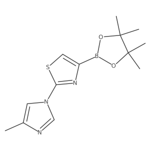 2-(4-Methylimidazol-1-yl)thiazole-4-boronic acid pinacol ester结构式