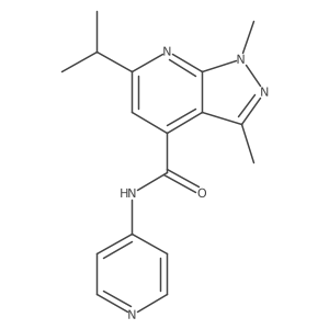 1,3-dimethyl-6-(propan-2-yl)-N-(pyridin-4-yl)-1H-pyrazolo[3,4-b]pyridine-4-carboxamide结构式