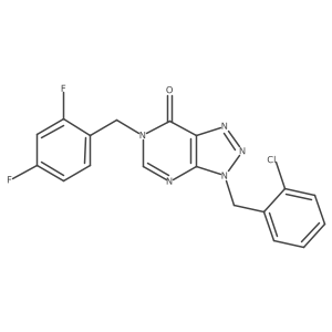 3-(2-chlorobenzyl)-6-(2,4-difluorobenzyl)-3,6-dihydro-7H-[1,2,3]triazolo[4,5-d]pyrimidin-7-one结构式