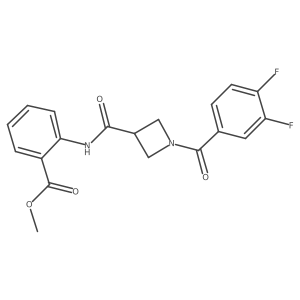 Methyl 2-(1-(3,4-difluorobenzoyl)azetidine-3-carboxamido)benzoate结构式