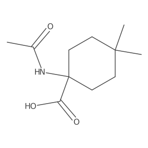 1-Acetamido-4,4-dimethylcyclohexane-1-carboxylic acid结构式