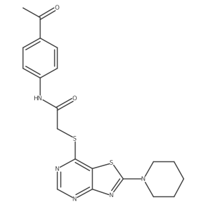N-(4-acetylphenyl)-2-((2-(piperidin-1-yl)thiazolo[4,5-d]pyrimidin-7-yl)thio)acetamide结构式