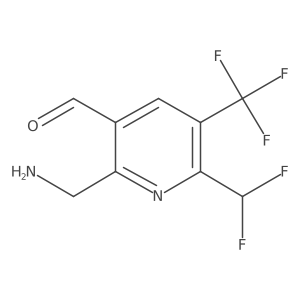 2-(Aminomethyl)-6-(difluoromethyl)-5-(trifluoromethyl)pyridine-3-carboxaldehyde结构式