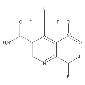 2-(Difluoromethyl)-3-nitro-4-(trifluoromethyl)pyridine-5-carboxamide结构式