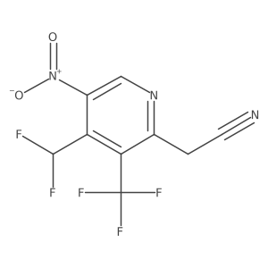 2-(4-(Difluoromethyl)-5-nitro-3-(trifluoromethyl)pyridin-2-yl)acetonitrile Structure