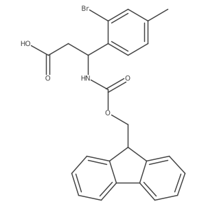 (3R)-3-(2-bromo-4-methylphenyl)-3-({[(9H-fluoren-9-yl)methoxy]carbonyl}amino)propanoic acid Structure