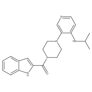 1H-Indol-2-yl[4-[4-[(1-methylethyl)amino]-3-pyridinyl]-1-piperazinyl]methanone结构式