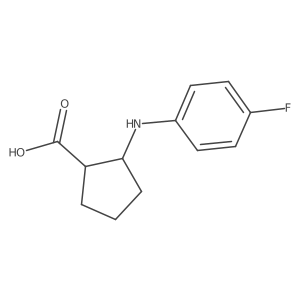 2-(4-Fluoroanilino)cyclopentane-1-carboxylic acid结构式