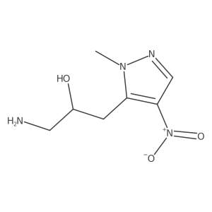 1-amino-3-(1-methyl-4-nitro-1H-pyrazol-5-yl)propan-2-ol结构式