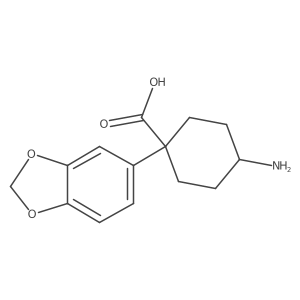 4-Amino-1-(1,3-dioxaindan-5-yl)cyclohexane-1-carboxylic acid Structure