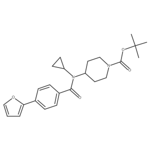 4-[Cyclopropyl[4-(2-furanyl)benzoyl]amino]-1-piperidinecarboxylic acid 1,1-dimethylethyl ester结构式