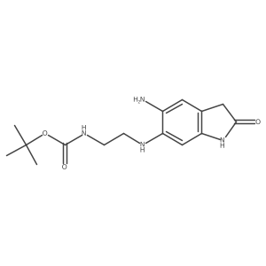 tert-Butyl (2-((5-amino-2-oxoindolin-6-yl)amino)ethyl)carbamate结构式