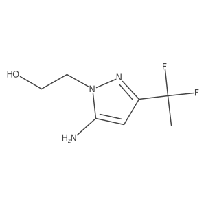 2-[5-Amino-3-(1,1-difluoroethyl)-1H-pyrazol-1-yl]ethan-1-ol结构式