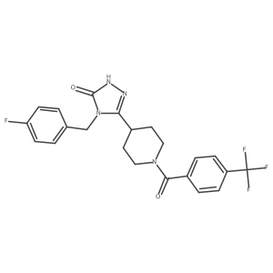 4-(4-fluorobenzyl)-5-{1-[4-(trifluoromethyl)benzoyl]piperidin-4-yl}-2,4-dihydro-3H-1,2,4-triazol-3-one Structure