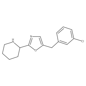 5-(3-Chlorobenzyl)-2-(piperidin-2-yl)oxazole Structure