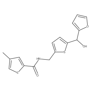 N-((5-(furan-2-yl(hydroxy)methyl)thiophen-2-yl)methyl)-4-methylthiophene-2-carboxamide Structure