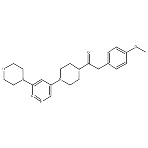 2-(4-Methoxyphenyl)-1-(4-(6-morpholinopyridazin-4-yl)piperazin-1-yl)ethanone Structure