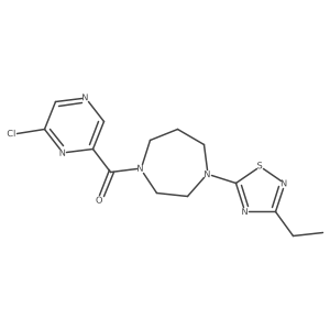 1-(6-Chloropyrazine-2-carbonyl)-4-(3-ethyl-1,2,4-thiadiazol-5-yl)-1,4-diazepane结构式