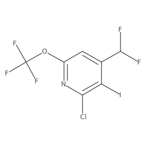 2-Chloro-4-(difluoromethyl)-3-iodo-6-(trifluoromethoxy)pyridine Structure