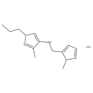 1-(2-fluoroethyl)-3-methyl-N-[(2-methylpyrazol-3-yl)methyl]pyrazol-4-amine;hydrochloride Structure