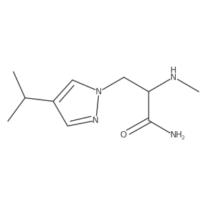 2-(methylamino)-3-[4-(propan-2-yl)-1H-pyrazol-1-yl]propanamide结构式