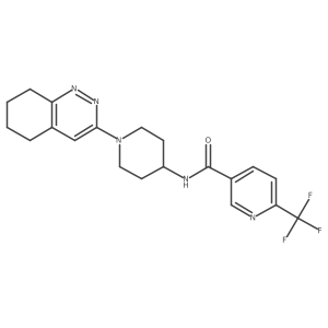 N-(1-(5,6,7,8-tetrahydrocinnolin-3-yl)piperidin-4-yl)-6-(trifluoromethyl)nicotinamide结构式