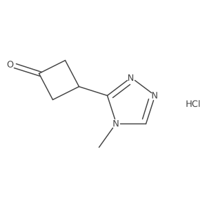 3-(4-methyl-4H-1,2,4-triazol-3-yl)cyclobutan-1-one hydrochloride结构式