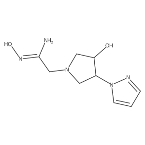 (Z)-N'-hydroxy-2-(3-hydroxy-4-(1H-pyrazol-1-yl)pyrrolidin-1-yl)acetimidamide Structure