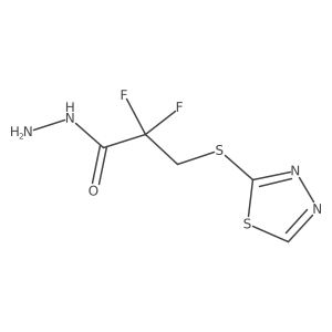 2,2-Difluoro-3-(1,3,4-thiadiazol-2-ylsulfanyl)propanehydrazide Structure