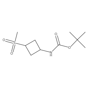 tert-Butyl (trans-3-(methylsulfonyl)cyclobutyl)carbamate结构式