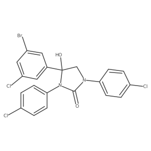 4-(3-Bromo-5-chlorophenyl)-1,3-bis(4-chlorophenyl)-4-hydroxy-2-imidazolidinone Structure