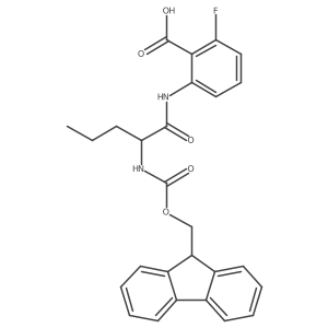 2-[(2R)-2-({[(9H-fluoren-9-yl)methoxy]carbonyl}amino)pentanamido]-6-fluorobenzoic acid Structure