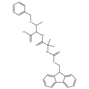 (2S,3R)-3-(benzyloxy)-2-[2-({[(9H-fluoren-9-yl)methoxy]carbonyl}amino)-2-methylpropanamido]butanoic acid结构式