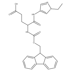 4-[(1-ethyl-1H-pyrazol-4-yl)carbamoyl]-4-({[(9H-fluoren-9-yl)methoxy]carbonyl}amino)butanoic acid结构式