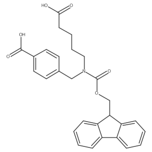 4-{[(4-carboxybutyl)({[(9H-fluoren-9-yl)methoxy]carbonyl})amino]methyl}benzoic acid Structure