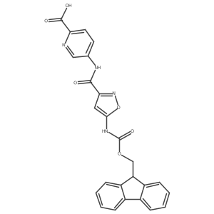 5-[5-({[(9H-fluoren-9-yl)methoxy]carbonyl}amino)-1,2-oxazole-3-amido]pyridine-2-carboxylic acid结构式