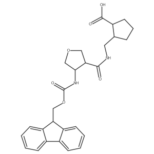 2-({[4-({[(9H-fluoren-9-yl)methoxy]carbonyl}amino)oxolan-3-yl]formamido}methyl)cyclopentane-1-carboxylic acid结构式