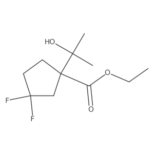 Ethyl 3,3-difluoro-1-(2-hydroxypropan-2-yl)cyclopentane-1-carboxylate结构式