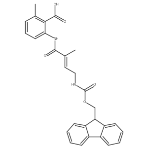2-[4-({[(9H-fluoren-9-yl)methoxy]carbonyl}amino)-2-methylbut-2-enamido]-6-methylbenzoic acid Structure