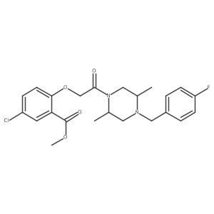 rel-Methyl 5-chloro-2-[2-[(2R,5S)-4-[(4-fluorophenyl)methyl]-2,5-dimethyl-1-piperazinyl]-2-oxoethoxy]benzoate结构式