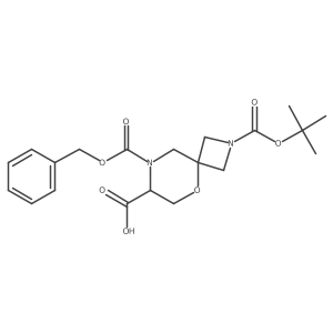 8-((Benzyloxy)Carbonyl)-2-(Tert-Butoxycarbonyl)-5-Oxa-2,8-Diazaspiro[3.5]Nonane-7-Carboxylic Acid结构式