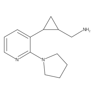 rac-[(1R,2R)-2-[2-(pyrrolidin-1-yl)pyridin-3-yl]cyclopropyl]methanamine Structure