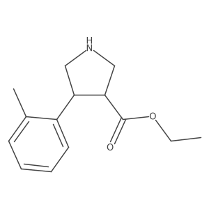 rac-ethyl (3R,4S)-4-(2-methylphenyl)pyrrolidine-3-carboxylate结构式