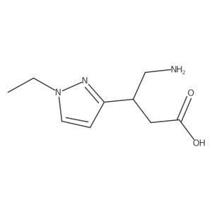 4-amino-3-(1-ethyl-1H-pyrazol-3-yl)butanoic acid结构式
