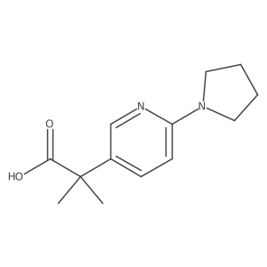2-Methyl-2-[6-(pyrrolidin-1-yl)pyridin-3-yl]propanoic acid Structure