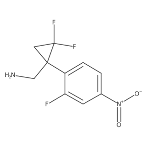 [2,2-Difluoro-1-(2-fluoro-4-nitrophenyl)cyclopropyl]methanamine Structure